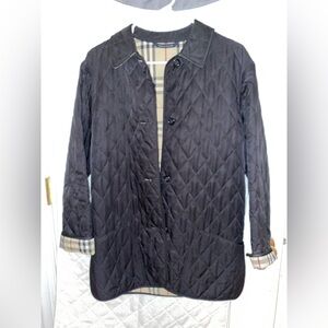 Women’s Burberry Polyester London Quilted Nova Check Jacket Coat Size Small Med